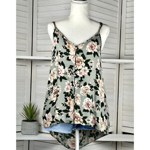 American Eagle Outfitters XL Light Green Floral Print Flowy Camisole